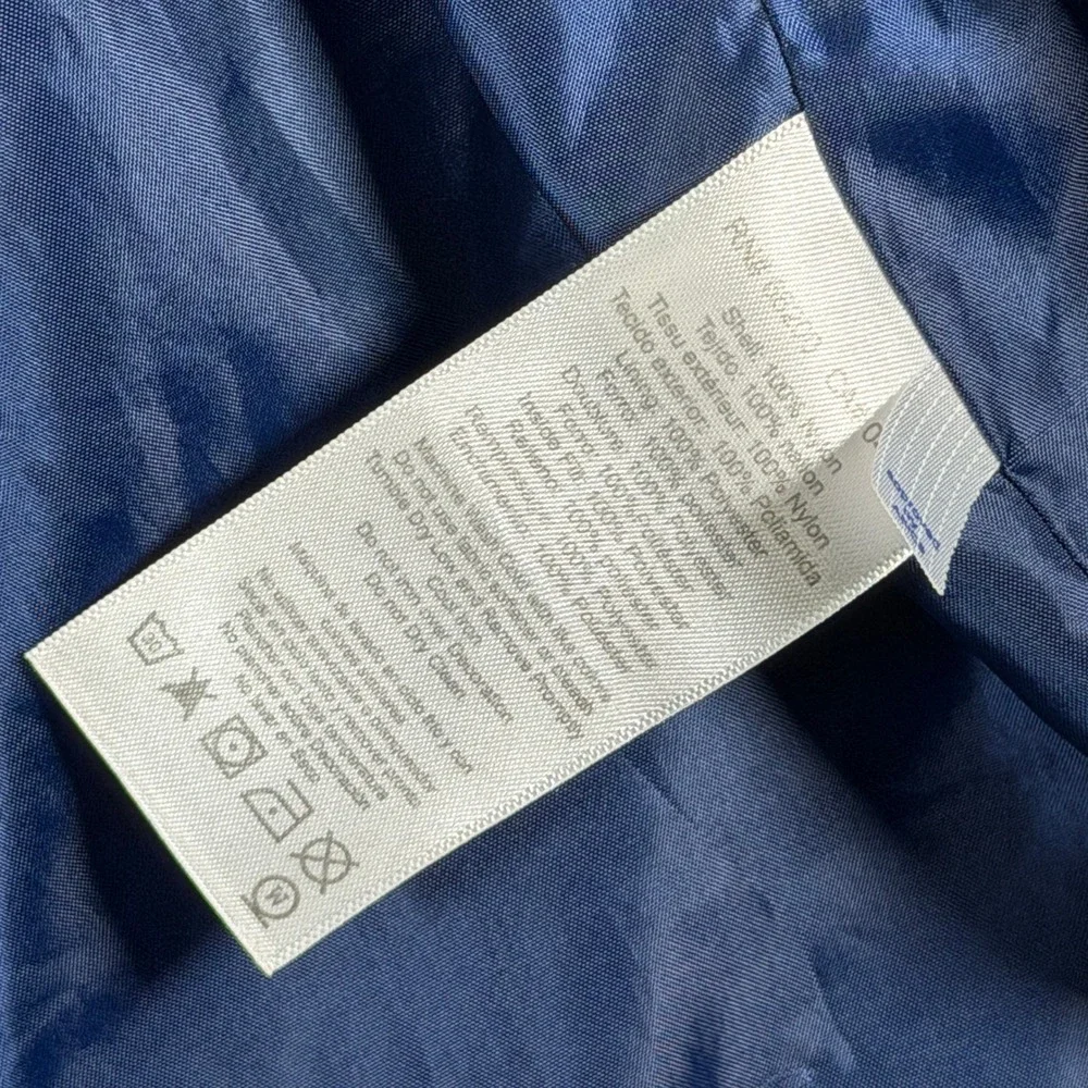 Asics Mens Blue Puffer Hooded Jacket Lightweight Full Zip‎ Athletic Sportswear